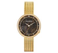 Holzkern Damenuhr Coralline Bronzit/Goldfarben mit 2 Bändern