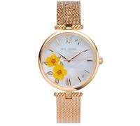 HOLZKERN Damenuhr Everbloom Pflaumenblüte Gelb/Goldfarben Zauberhafte Armbanduhr für Frauen, 9010631022365
