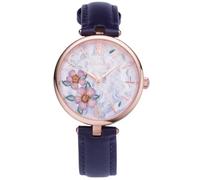 HOLZKERN Damenuhr Everbloom Pflaumenblüte Violett/Roségoldfarben verspielte Armbanduhr für Frauen, 9010631022358