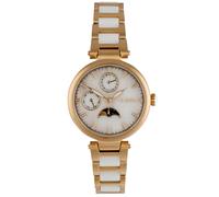 Holzkern Damenuhr Moonbow Marmor/Keramik