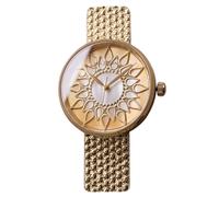 Holzkern Damenuhr Suncatcher Perlmutt/Goldfarben