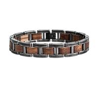 HOLZKERN Herren-Armband Edelstahl mit Holz Acoustic Walnuss/Antik-Silberfarben