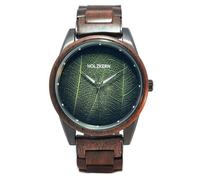 Holzkern Herren-Armbanduhr Edisto Walnuss/Blatt