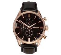 Holzkern Herren-Quarzuhr Chronograph Relational Marmor/Roségoldfarben