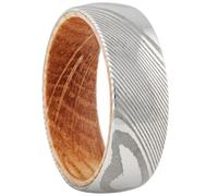 HOLZKERN Herren-Ring Edelstahl Sumo Eiche/Damast sumo-eiche-damast Ringgröße 64/20,4
