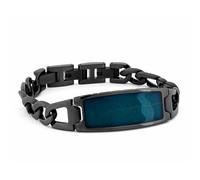 HOLZKERN Herrenarmband Edelstahl Modulus Blatt Blau/Schwarz 9010631023720