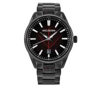 HOLZKERN Herrenuhr Automatik Era X Lorbeerblatt/Geflammte Walnuss ausgefallene Armbanduhr für Männer, Armband aus Edelstahl, 9010631024635