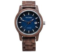 HOLZKERN Herrenuhr Automatik Nightbird Walnuss/Blau Zeitlose Armbanduhr für Männer, 9010631022266