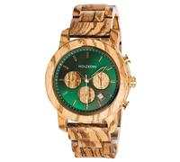 Holzkern Herrenuhr Chronograph Blätterdach Zebrano/Marmor