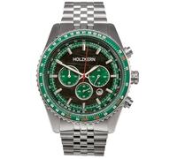 Holzkern Herrenuhr Chronograph Openhorizon Marmor Grün/Silberfarben