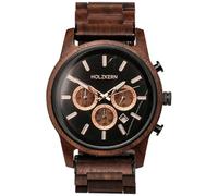 HOLZKERN Herrenuhr Quarz Chronograph Buschwerk Walnuss/Marmor Uhr mit Japanisches Quarzwerk, 9010631016364