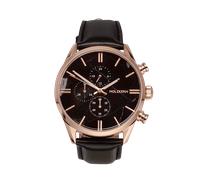 Holzkern Herren-Quarzuhr Chronograph Relational Marmor/Roségoldfarben