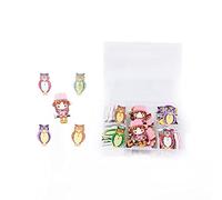 Holzknöpfe in verschiedenen Formen - Tierknöpfe, lustige Knöpfe, zum Nähen, Dekorieren, farbige Knöpfe - Geschenk (9018-75 Stück)