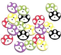 Holzknöpfe mit Pfotenabdruck, zum Nähen, Scrapbooking, Karten, Basteln, Basteln, Dekoration, Handarbeit, Handarbeit, zufällige Farbe, 50 Stück