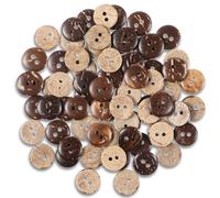 Holzknöpfe Natur 100 Stück Knöpfe Holz Kokosnussknöpfe zum Annähen Natürliche Kokosnuss Knöpfe 12.5mm Runde Knopf zum Basteln für DIY Nähen Bastel Geschenk Dekoration Kleidung