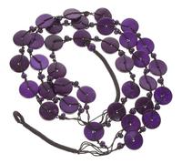Holzperlenkette Mehrlagig Violett Boho Halskette Damen Weihnachten Party | Thread Holz und Kokosschale, Leicht und Auszuziehen, Strand und Festival, für Boho Outfits