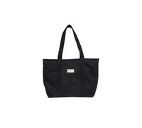 HOLZRICHTER Berlin Shopper No 4-1 Schwarz - geräumiger Shopper, feminine Schultertasche aus 100% Bio-Baumwolle