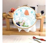 Holzsammlung Halterung für Stickrahmen Holz,360 Drehbarer Stickrahmenständer, Kreuzstich Rahmen aus Holz für Handarbeiten, Für Tisch Meisten Reifengrößen, Geeignet Für Kreuzstich Basteln DIY Nähen