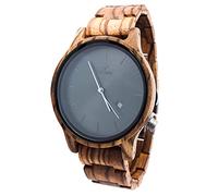 Holzuhr Herren Crown Holzarmbanduhren für Herren | Zandel Holz ideal für Allergiker | Holzuhren Männer mit japanischem Quarz-Uhrwerk, Schweizer Krone | Männeruhr Holz 50 Gramm Ziffernblatt 40 mm (396)