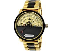 Holzwerk Automatik Herren-Uhr Öko Natur Holz-Uhr Holz Armband-Uhr Schwarz Gold Analog