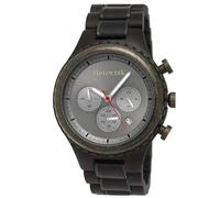 Holzwerk Germany Handgefertigte Designer Herren-Uhr Öko Natur Holz-Uhr Chronograph Armband-Uhr Analog Quarz-Uhr Braun Schwarz Grau Datum Holz, CHRON.23