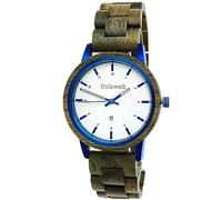 Holzwerk Germany Handgefertigte Designer Unisex Damen-Uhr Herren-Uhr Öko Natur Holz-Uhr Armband-Uhr Analog Klassisch Quarz-Uhr Braun Blau Grün Weiß