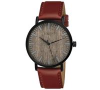 Holzwerk Germany Handgefertigte Flache Designer Unisex Herren Uhr Damen Öko Natur Holz Armband Analog Klassisch Quarz Holzuhr Braun Schwarz Leder-Armband (Braun )