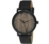 Holzwerk Germany Handgefertigte Flache Designer Unisex Herren Uhr Damen Öko Natur Holz Armband Analog Klassisch Quarz Holzuhr Braun Schwarz Leder-Armband (Slim.Schwarz)