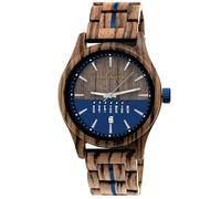 Holzwerk Germany Handgefertigte Herren-Uhr mit Öko Natur Holz-Armband - Braun, Blau, Buche, Gold, Schwarz, Silber, Zebra Bunt Muster - Analog Quarz-Uhr mit Datum und Wochentag Anzeige (Blau.Braun)