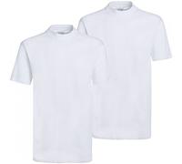 HOM 2 x T-Shirt Rundhals Unterhemd Shirts Herren Rundstuhlware Weiss, Gr?sse:XXL - 8-56;Farbe:Weiss