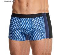 HOM 3-er Set Boxer Briefs Schwarz, Blau & mit Muster