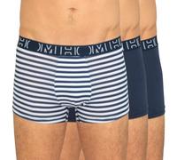 HOM 3-er Set Trunks Blau, Blau & Weiß gestreift