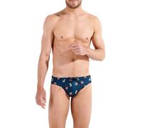 HOM Badeslip Herren Mikrofaser blau gemustert, XL