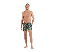 HOM Flamingo Badeshorts, Flamingo-Druck, rosa auf marinefarbenem Hintergrund, 50