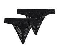 HOM - Free Cut lace - String - 2er Pack (XXL Schwarz)