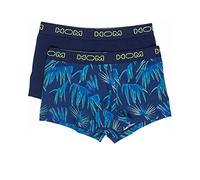 Hom Herren Bahia #2 Boxer Briefs 2p Badehose, Mehrfarbig (Imprimé Palmes Fond Marine + Marine Uni D012), XX-Large (Herstellergröße: 2XL) (2er Pack)