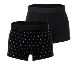HOM Herren Boxershorts, 2er Pack - Boxer Briefs HO1 2P Gabriele #2, Baumwollmischung Schwarz S
