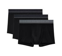 HOM Herren Boxershorts, 3er Pack - LEONARD #2, Boxer Briefs, Unterwäsche, Baumwollmischung, einfarbig Schwarz 2XL