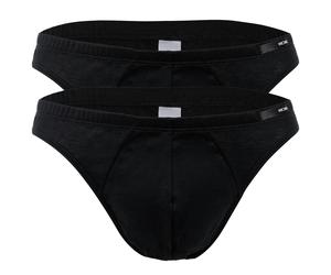 HOM Herren Comfort Micro Brief 2er Pack - Slip, Unterwäsche, Baumwolle, einfarbig Schwarz S