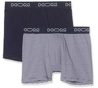 Hom Herren Croisiere #2 Long Boxer Briefs 2p Boxershorts, Blau (Lot De 2: Rayé Marine Et Blanc + Uni D013), Small