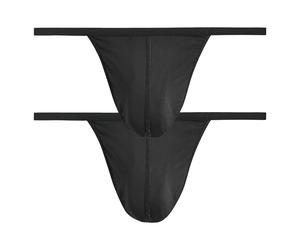 HOM Herren G-String 2er Pack - Plume, federleicht Schwarz (Black) 4 (Small)