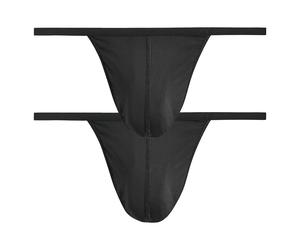 HOM Herren G-String 2er Pack - Plume, federleicht Schwarz (Black) / 6 (Large) L Schwarz