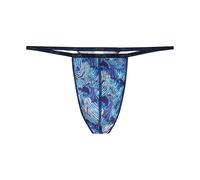 HOM Herren G-String - Plume, Barett, String, Unterwäsche, floral XL Blau
