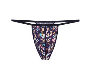 HOM Herren G-String - VISCAYA, Tanga, Unterwäsche, gemustert Blau/Gelb/Pink / M M Mehrfarbig