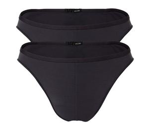 HOM Herren Micro Briefs Plumes 2er Pack - Ultralight Microfiber, Slip, Unterwäsche, Stretch, einfarbig Anthrazit XL