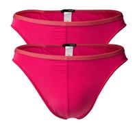 HOM Herren Micro Briefs Plumes 2er Pack - Ultralight Microfiber, Slip, Unterwäsche, Stretch, einfarbig Pink XL