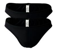 HOM Herren Micro Briefs Plumes 2er Pack - Ultralight Microfiber, Slip, Unterwäsche, Stretch, einfarbig Schwarz S