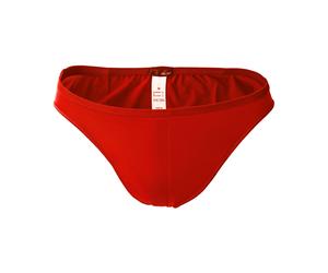 HOM Herren Micro Briefs Plumes - Ultralight Microfiber, Slip, Unterwäsche, Stretch, einfarbig L Rot