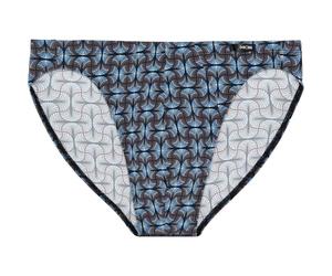 HOM Herren Micro-Slip Komfort Aloys Briefs, Kleines Abstraktes Papyrusmuster Mit Farbverlauf In Blau Und Grau, M EU