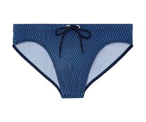 Hom Herren Morny Badehose Swim Briefs, Micro Motiv Marineblau/Orange, 50
